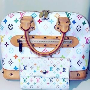 🌈Louis Vuitton Takashi Murakami Multicolor Blanc Wallet only